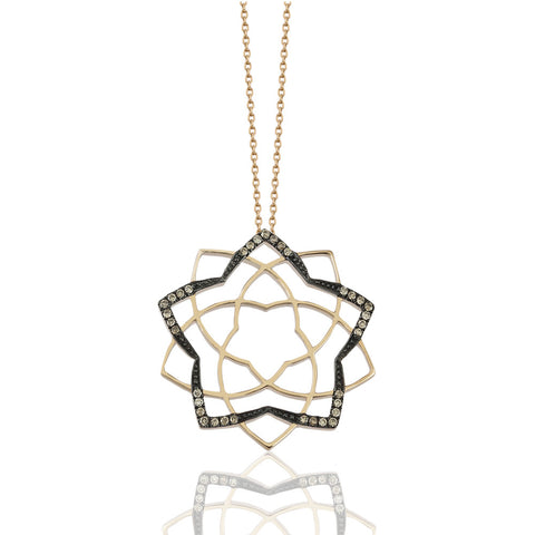 Lotus Black Sparkle Necklace